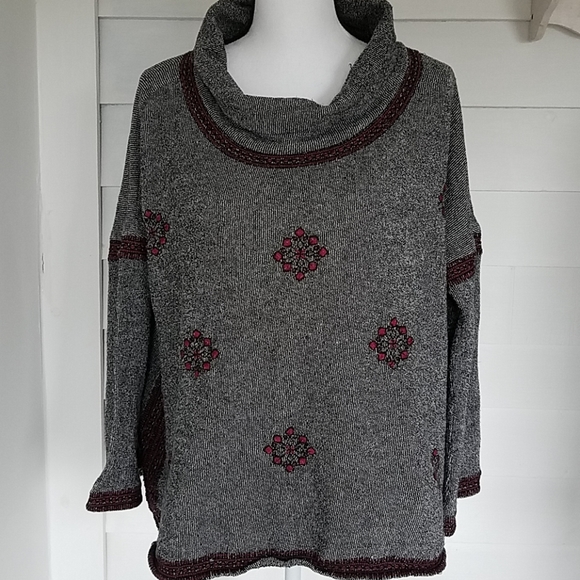 Lucky Brand Black and Red Sweater, L-XL - Picture 1 of 8